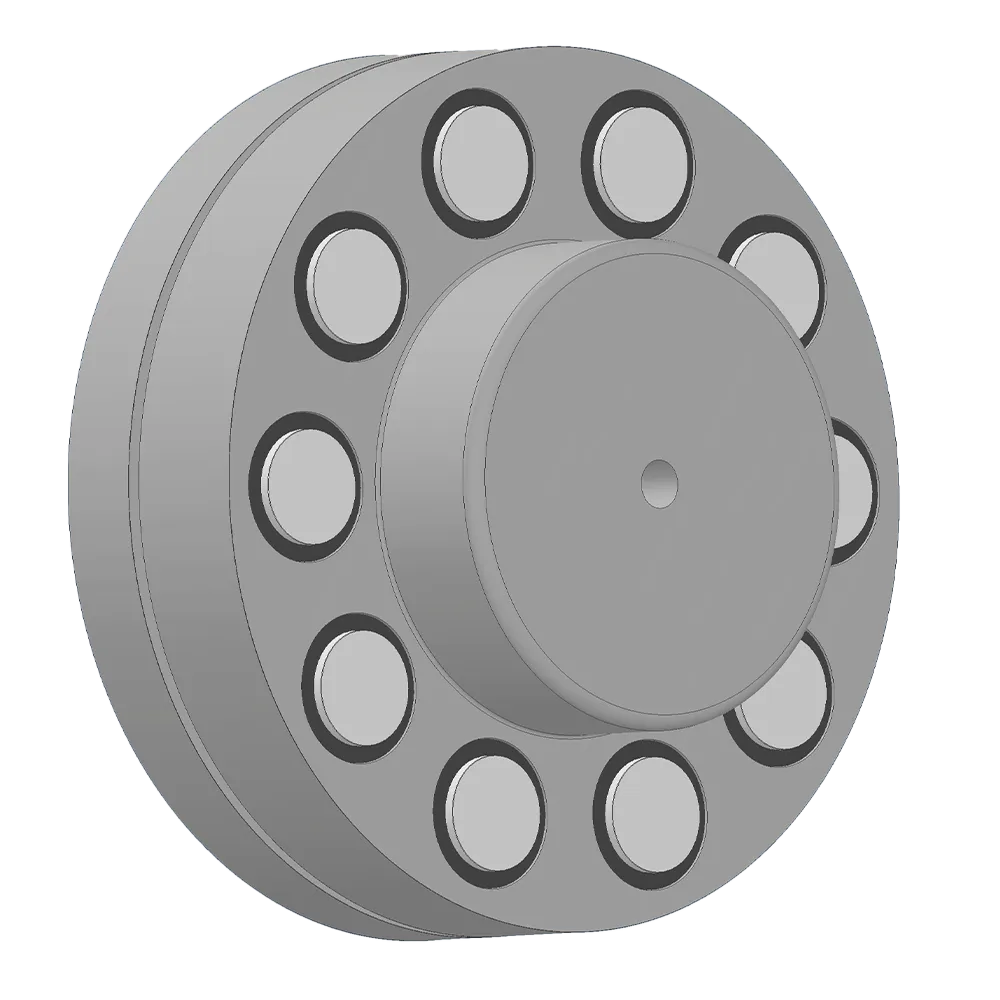 Industrial flexible crown pin coupling.